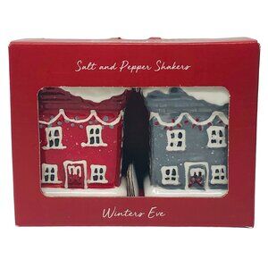 Foxwood Home Winter’s Eve Snowing Christmas Salt and Pepper Shaker Set Holiday